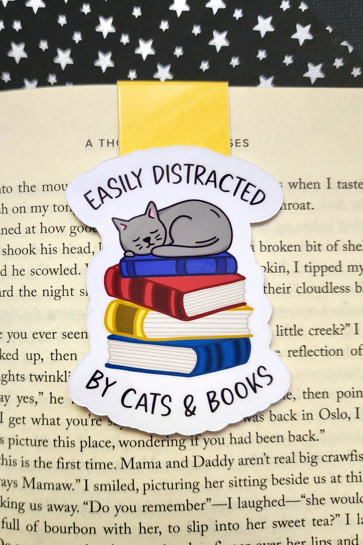 Easily Distracted by Cats & Books Magnetic Bookmark