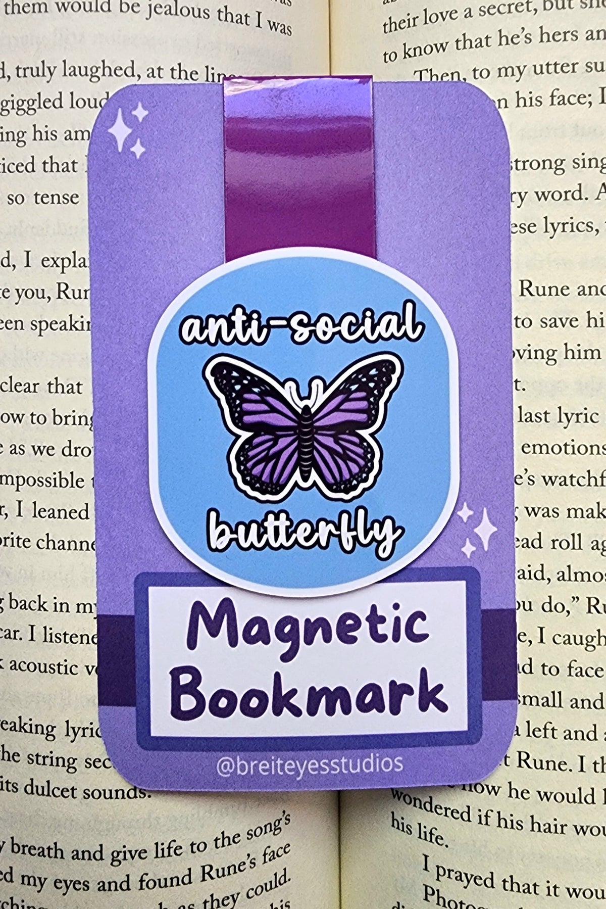 Anti-Social Butterfly Magnetic Bookmark