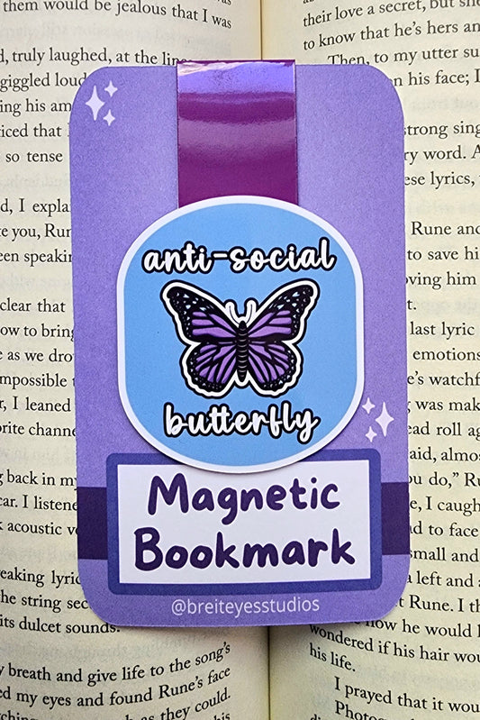 Anti-Social Butterfly Magnetic Bookmark