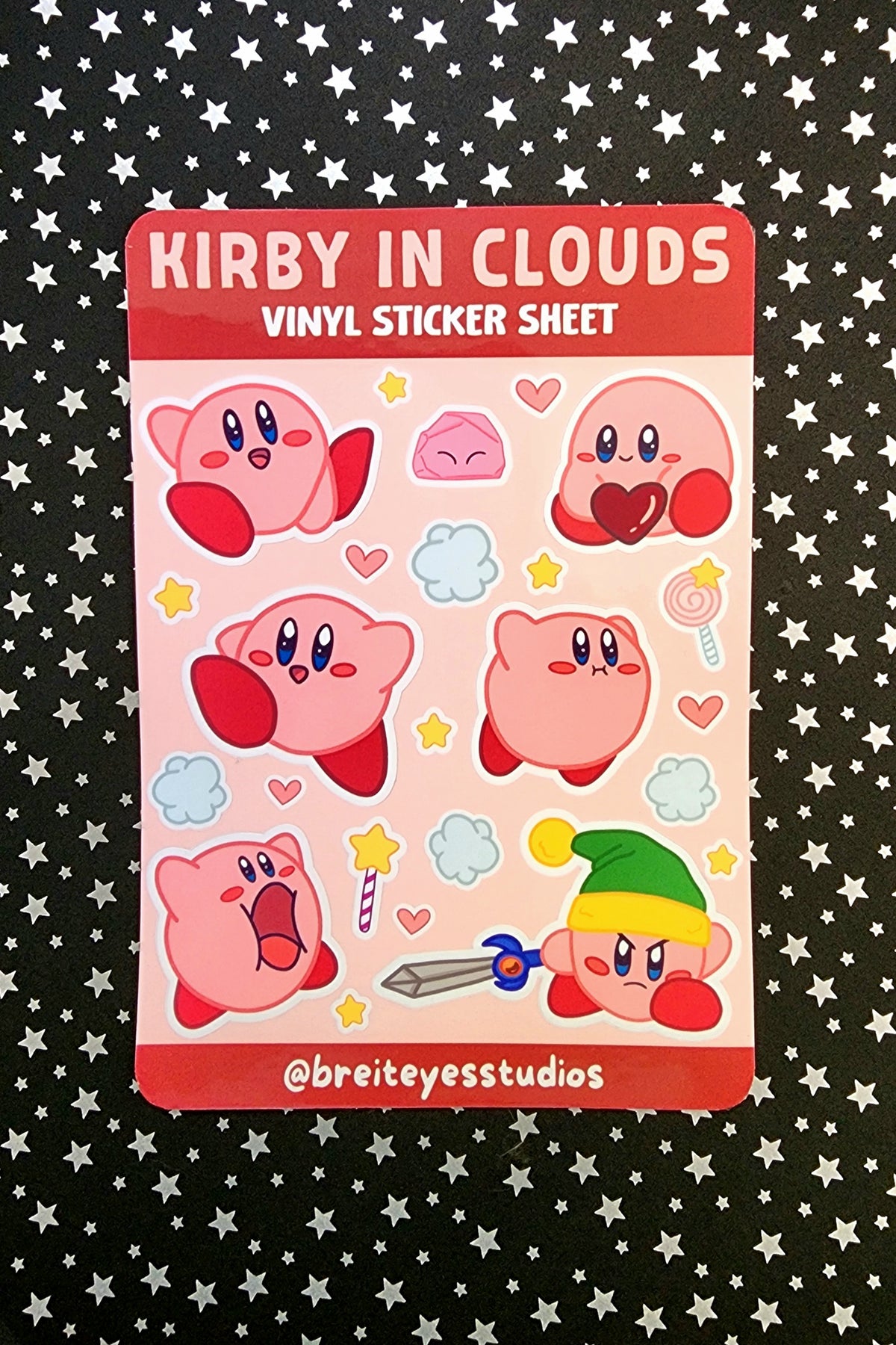 Kirby in Clouds Vinyl Sticker Sheet